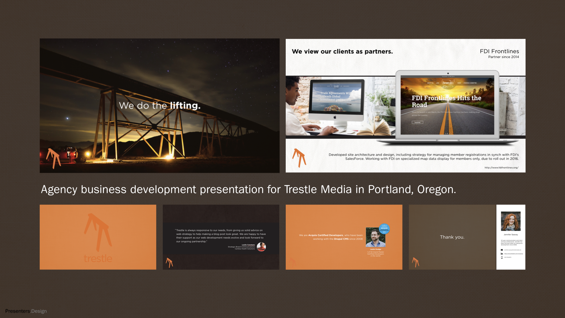 Business Pitch for Trestle Media created in Apple Keynote